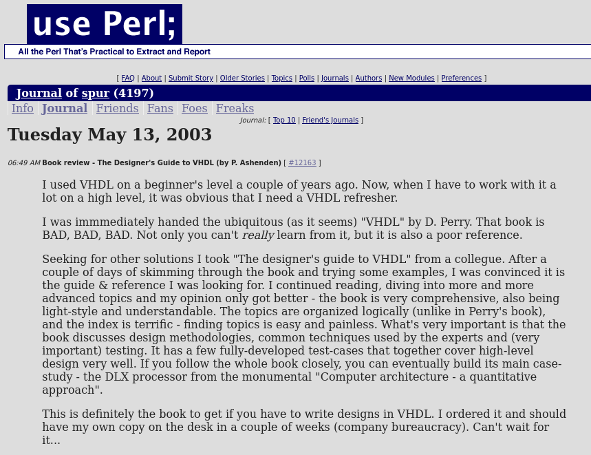 How this blog looked twenty years ago