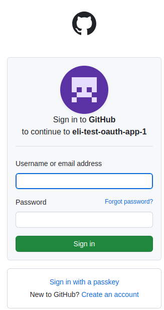Sign-in screenshot from GitHub