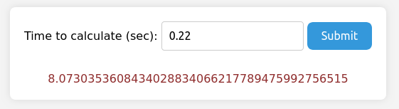 Shows the UI of our "calculate harmonic sum" demo