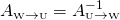 A_{\text{\tiny W}\rightarrow \text{\tiny U}}=A_{\text{\tiny U}\rightarrow \text{\tiny W}}^{-1}