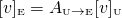 \[[v]_{\text{\tiny E}}=A_{\text{\tiny U}\rightarrow \text{\tiny E}}[v]_{\text{\tiny U}}\]