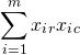 \[\sum_{i=1}^{m}x_i_rx_i_c\]