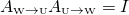 \[A_{\text{\tiny W}\rightarrow \text{\tiny U}}A_{\text{\tiny U}\rightarrow \text{\tiny W}}=I\]